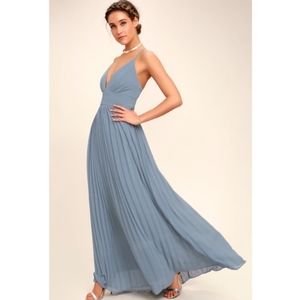 Lulus Depths of my Love Dusty Blue Dress -- Bridesmaid